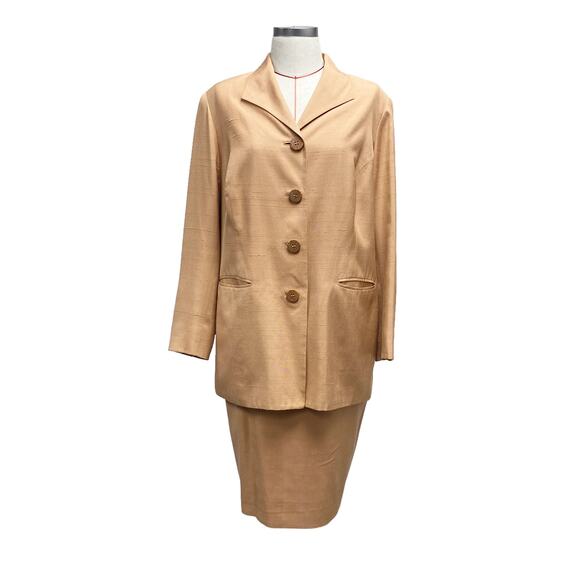 Vintage Basic Tailor Womens Button Front Blazer Skirt Suit Set - Picture 1 of 9